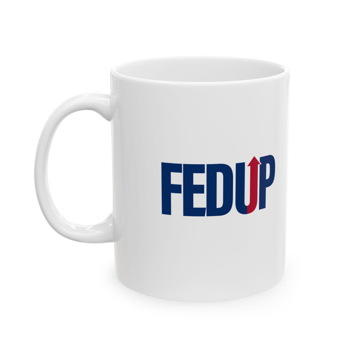FEDUP Logo Coffee Mug, 15 oz White Ceramic | Gift for Federal Employees & Former Feds