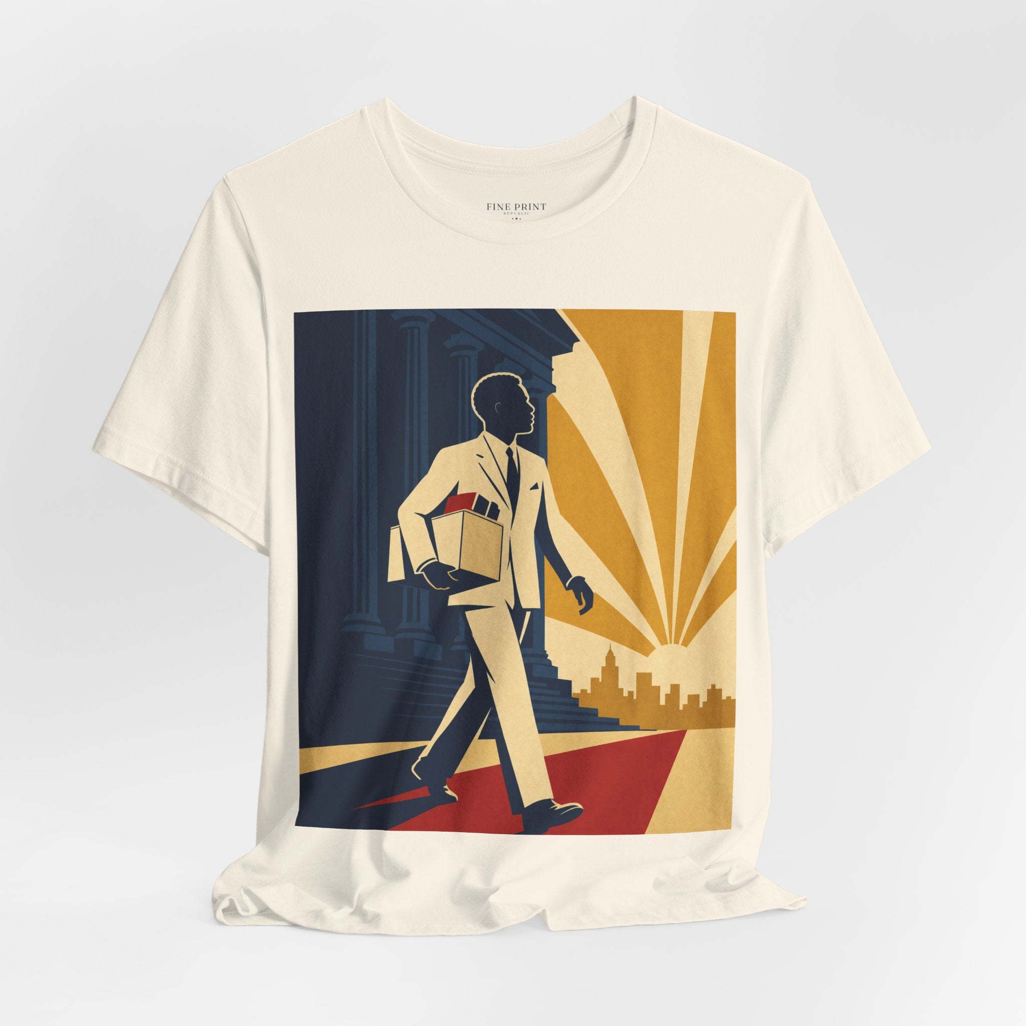 The Veteran — FEDUP Walkout Series tee, vintage-style print of a man walking out of a federal building — photo 15 of 21