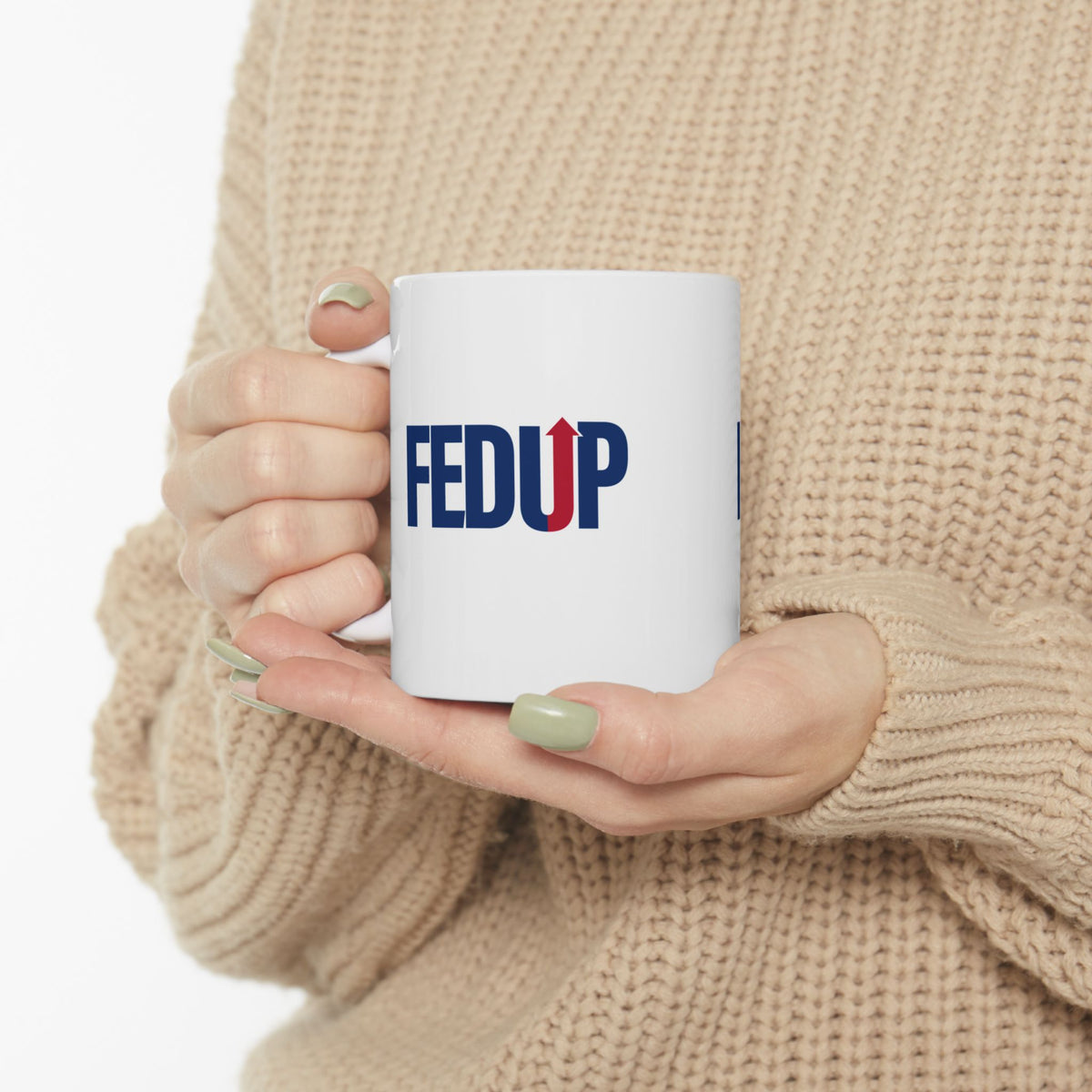 FEDUP Logo Coffee Mug, 15 oz White Ceramic | Gift for Federal Employees & Former Feds