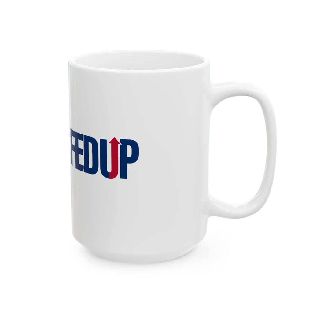 FEDUP Logo Coffee Mug, 15 oz White Ceramic | Gift for Federal Employees & Former Feds