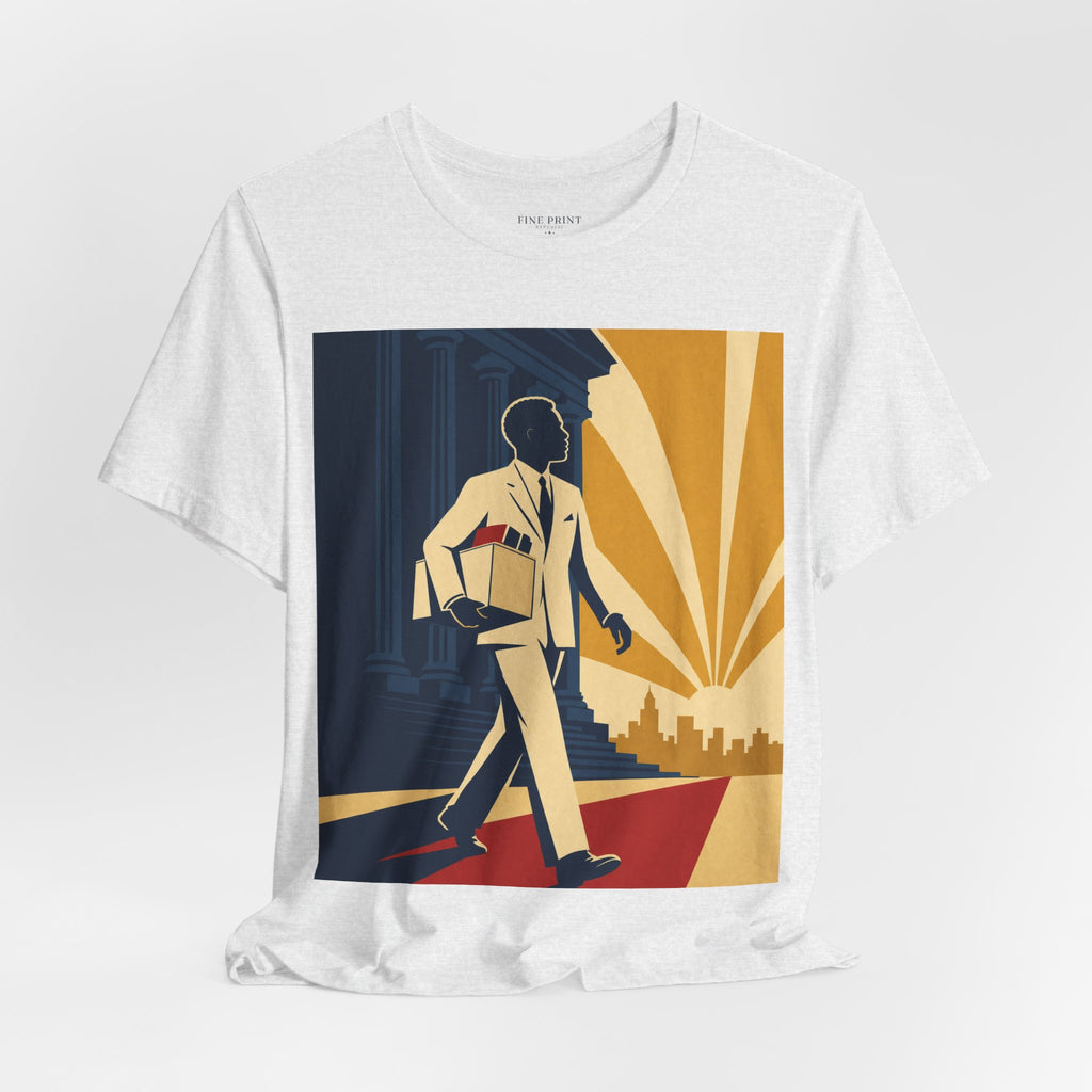 The Veteran — FEDUP Walkout Series tee, vintage-style print of a man walking out of a federal building — photo 13 of 21