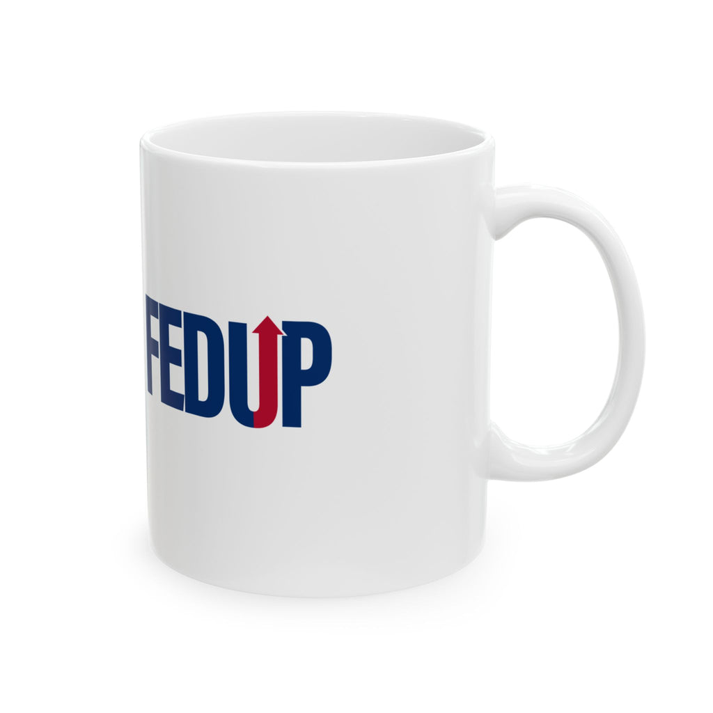 FEDUP Logo Coffee Mug, 15 oz White Ceramic | Gift for Federal Employees & Former Feds