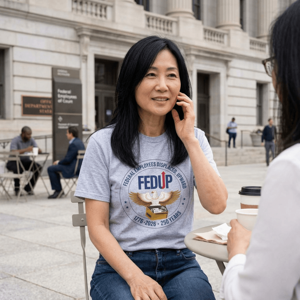 FedUp Ironic Eagle Tee — "FEDUP" Government Employees Support Shirt