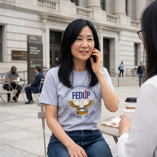 FedUp Ironic Eagle Tee — "FEDUP" Government Employees Support Shirt