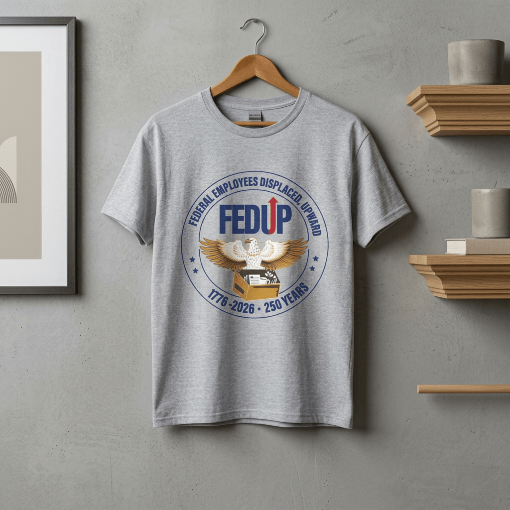 FedUp Ironic Eagle Tee — "FEDUP" Government Employees Support Shirt