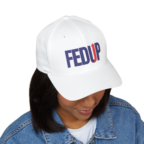 FEDUP Premium Embroidered Fitted Cap — structured cap with front embroidery, Fine Print Republic collection