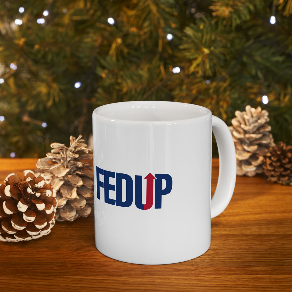 FEDUP Logo Coffee Mug, 15 oz White Ceramic | Gift for Federal Employees & Former Feds
