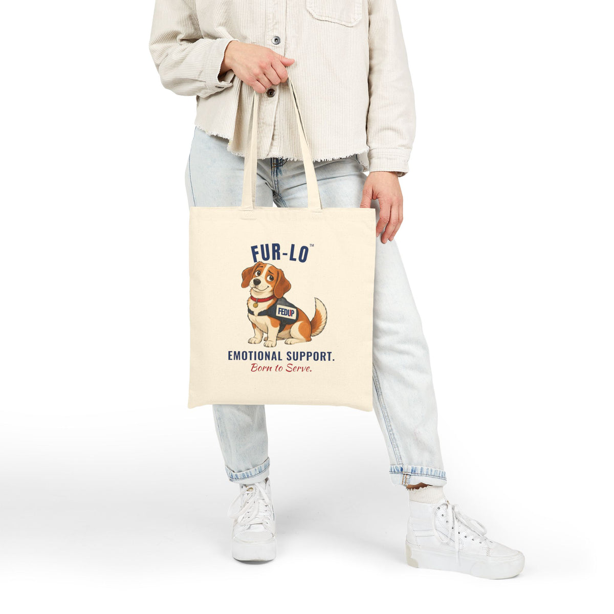 Fur-lo Emotional Support Tote Bag | FEDUP Gang Two-Sided Canvas Tote