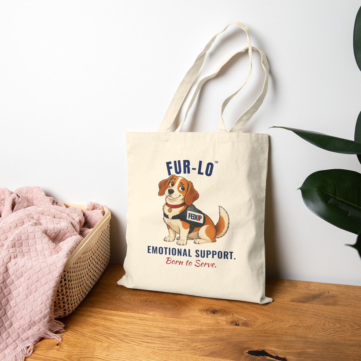Fur-lo Emotional Support Tote Bag | FEDUP Gang Two-Sided Canvas Tote