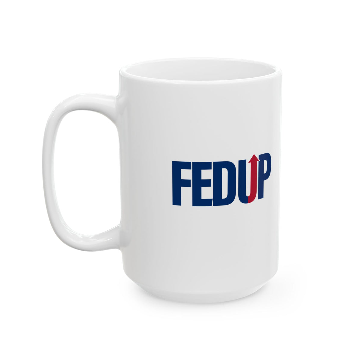 FEDUP Logo Coffee Mug, 15 oz White Ceramic | Gift for Federal Employees & Former Feds